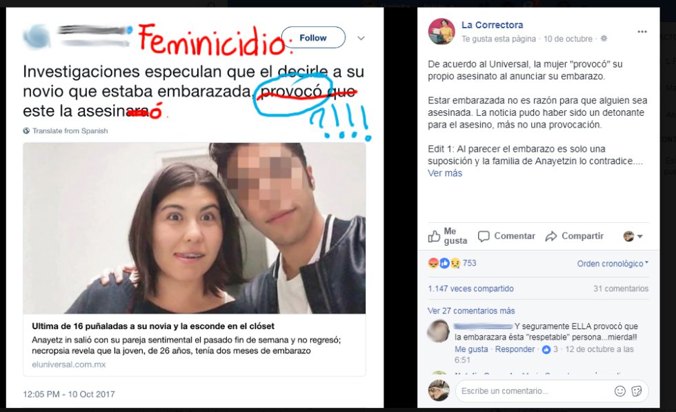 amplitud la nieve Cementerio La Correctora: la página de Facebook que edita los titulares machistas en  medios mexicanos | Verne México EL PAÍS